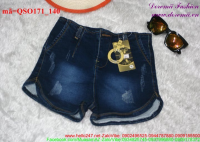 Quần short jean nữ lưng cao wash nhẹ QSO171