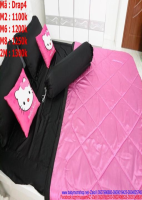 Bộ drap giường phối 2 màu đen và hồng sành điệu Drap4