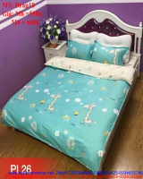 Bộ dra giường vải poly mềm in hình chú hươu Drap18