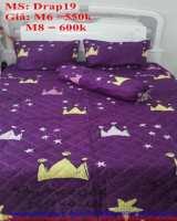 Bộ dra giường vải poly mềm hính vương miện và ngôi sao Drap19