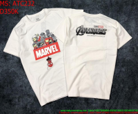 Áo thun cặp màu trắng cho fan Marvel  ATC232