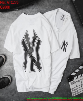 Áo thun cặp ngắn tay logo NY màu trắng ATC276