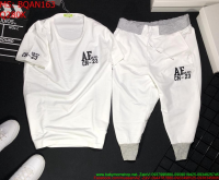 Sét thể thao nam áo thun ngắn tay phối quần lửng logo AF BQAN163